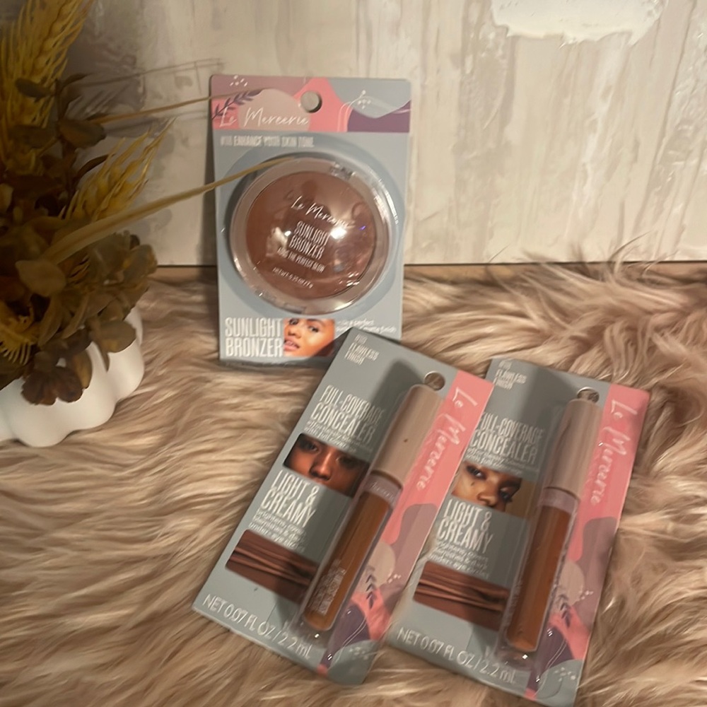 Le Mercerie Lot Full Coverage Concealer and Sunlight Bronzer, NEW